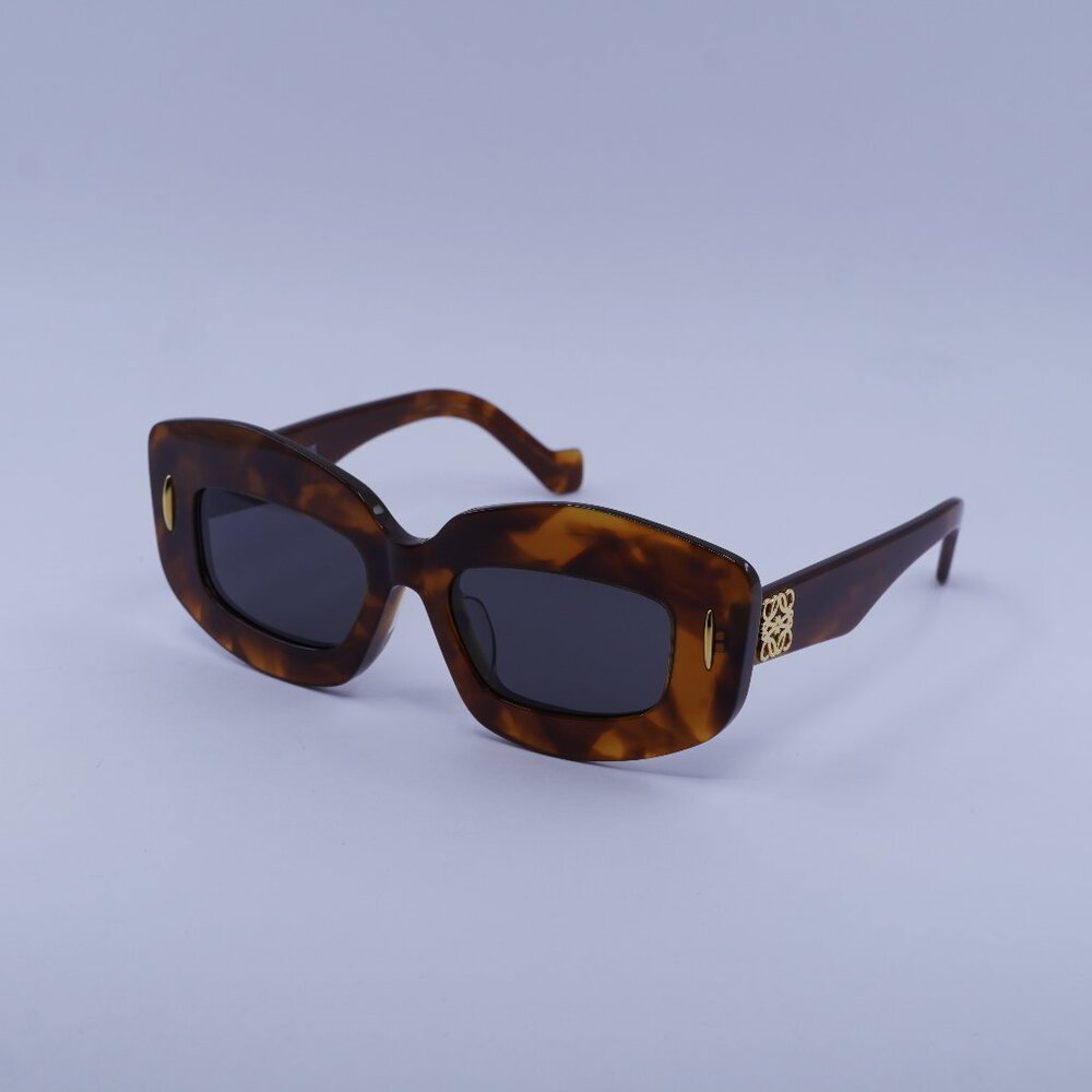 Loewe LW40114F 53A Sunglasses Blonde Havana Cat Eye Frame, Smoke Lenses